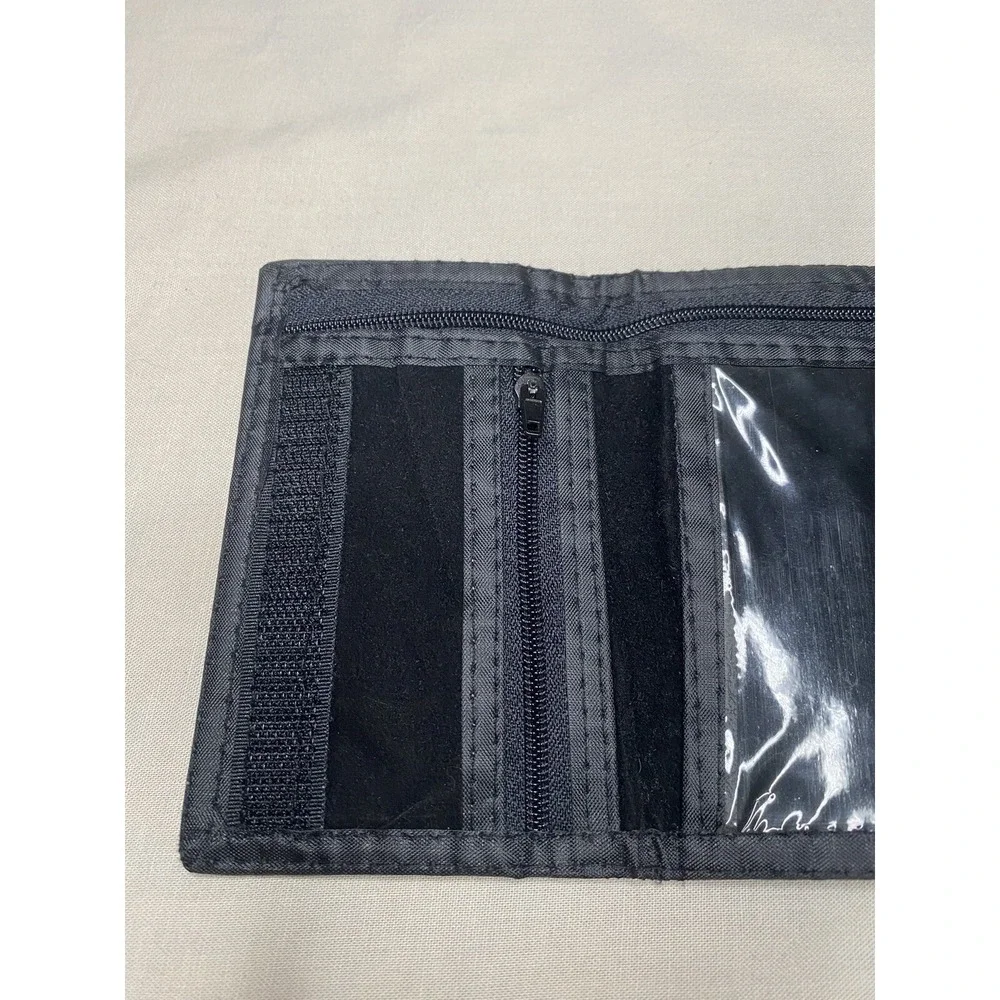 Y2K Nike Black Velvet Trifold Wallet Red Check Minimalist Athletic Streetwear
